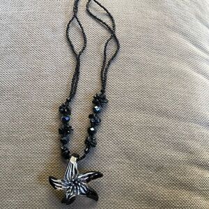 Elegant Black Starfish Pendant Necklace